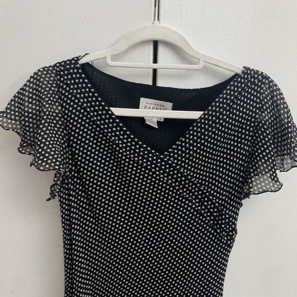 Vintage Adrianna Papell woman polka dot silk dress 100%silk - Picture 3 of 7